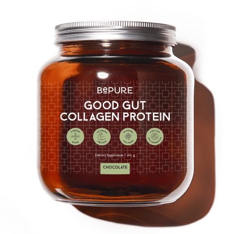 BePure Good Gut Protein Chocolate 560g jar