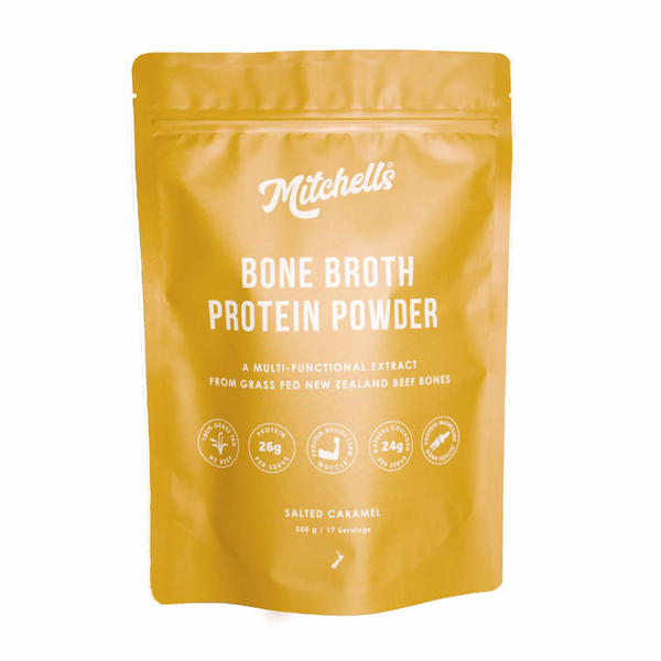 Mitchells Bone Broth Protein 500g Salted Caramel