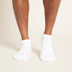 Boody Mens Low Cut Cushioned Sneaker Socks White 6-11